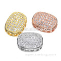 Newest Rounded square shape cubic zirconia pave beads